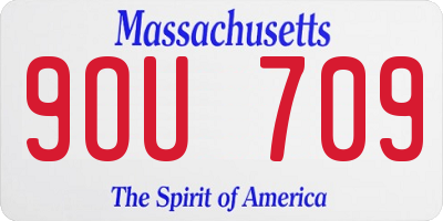 MA license plate 9OU709