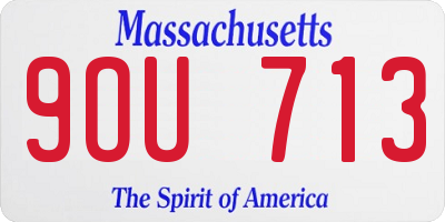 MA license plate 9OU713