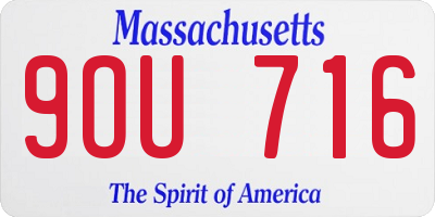 MA license plate 9OU716