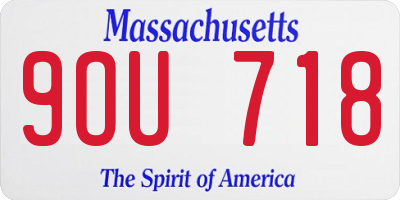 MA license plate 9OU718