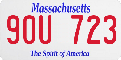 MA license plate 9OU723