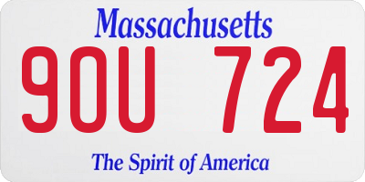MA license plate 9OU724