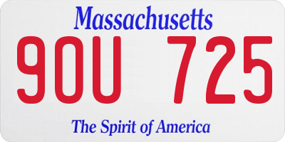 MA license plate 9OU725