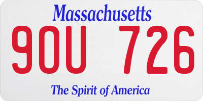 MA license plate 9OU726