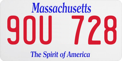 MA license plate 9OU728
