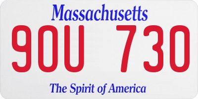 MA license plate 9OU730