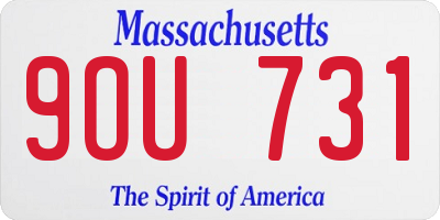 MA license plate 9OU731