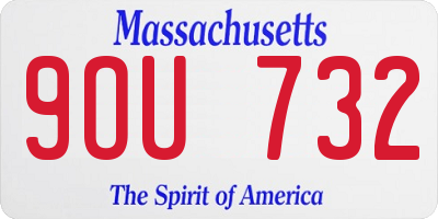 MA license plate 9OU732