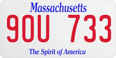 MA license plate 9OU733