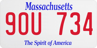 MA license plate 9OU734