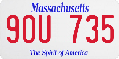 MA license plate 9OU735