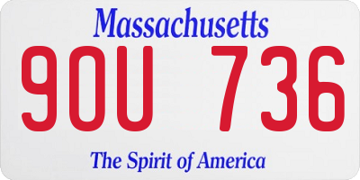 MA license plate 9OU736