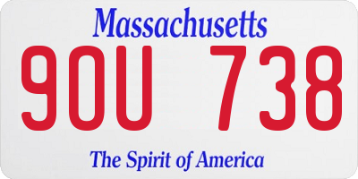 MA license plate 9OU738