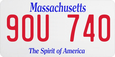 MA license plate 9OU740