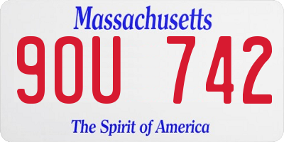MA license plate 9OU742