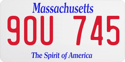 MA license plate 9OU745
