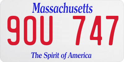 MA license plate 9OU747
