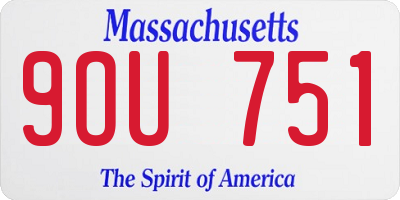 MA license plate 9OU751