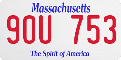 MA license plate 9OU753