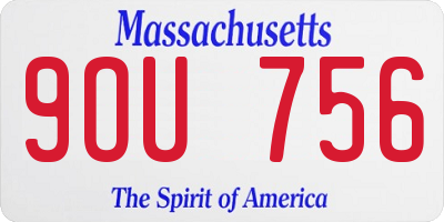 MA license plate 9OU756