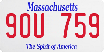 MA license plate 9OU759
