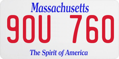 MA license plate 9OU760