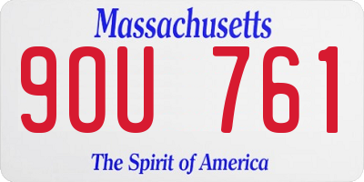 MA license plate 9OU761