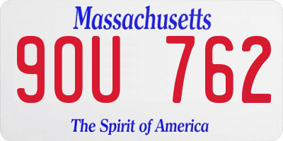 MA license plate 9OU762