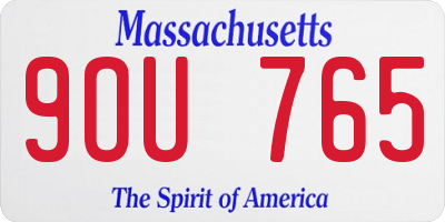 MA license plate 9OU765
