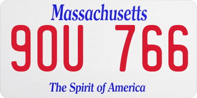 MA license plate 9OU766