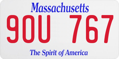 MA license plate 9OU767
