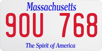 MA license plate 9OU768
