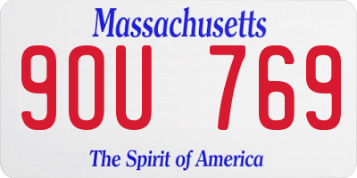 MA license plate 9OU769