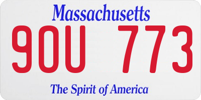MA license plate 9OU773