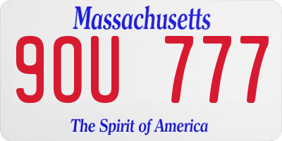MA license plate 9OU777