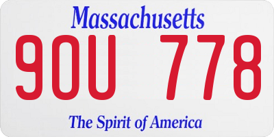 MA license plate 9OU778