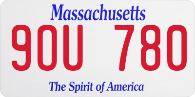 MA license plate 9OU780