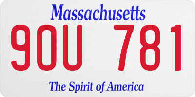 MA license plate 9OU781
