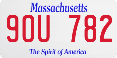 MA license plate 9OU782