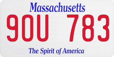 MA license plate 9OU783