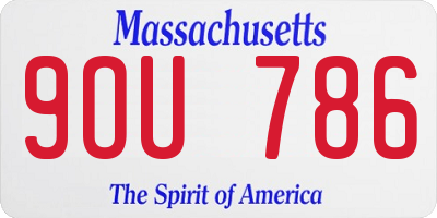 MA license plate 9OU786