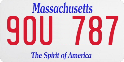 MA license plate 9OU787