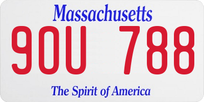 MA license plate 9OU788