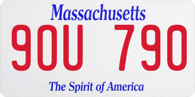 MA license plate 9OU790