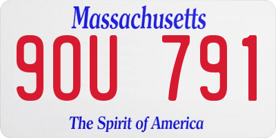 MA license plate 9OU791