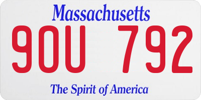 MA license plate 9OU792
