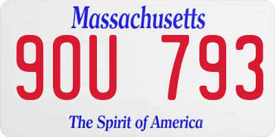 MA license plate 9OU793