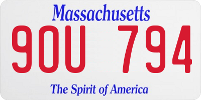 MA license plate 9OU794
