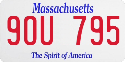 MA license plate 9OU795