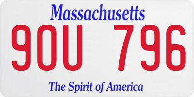 MA license plate 9OU796